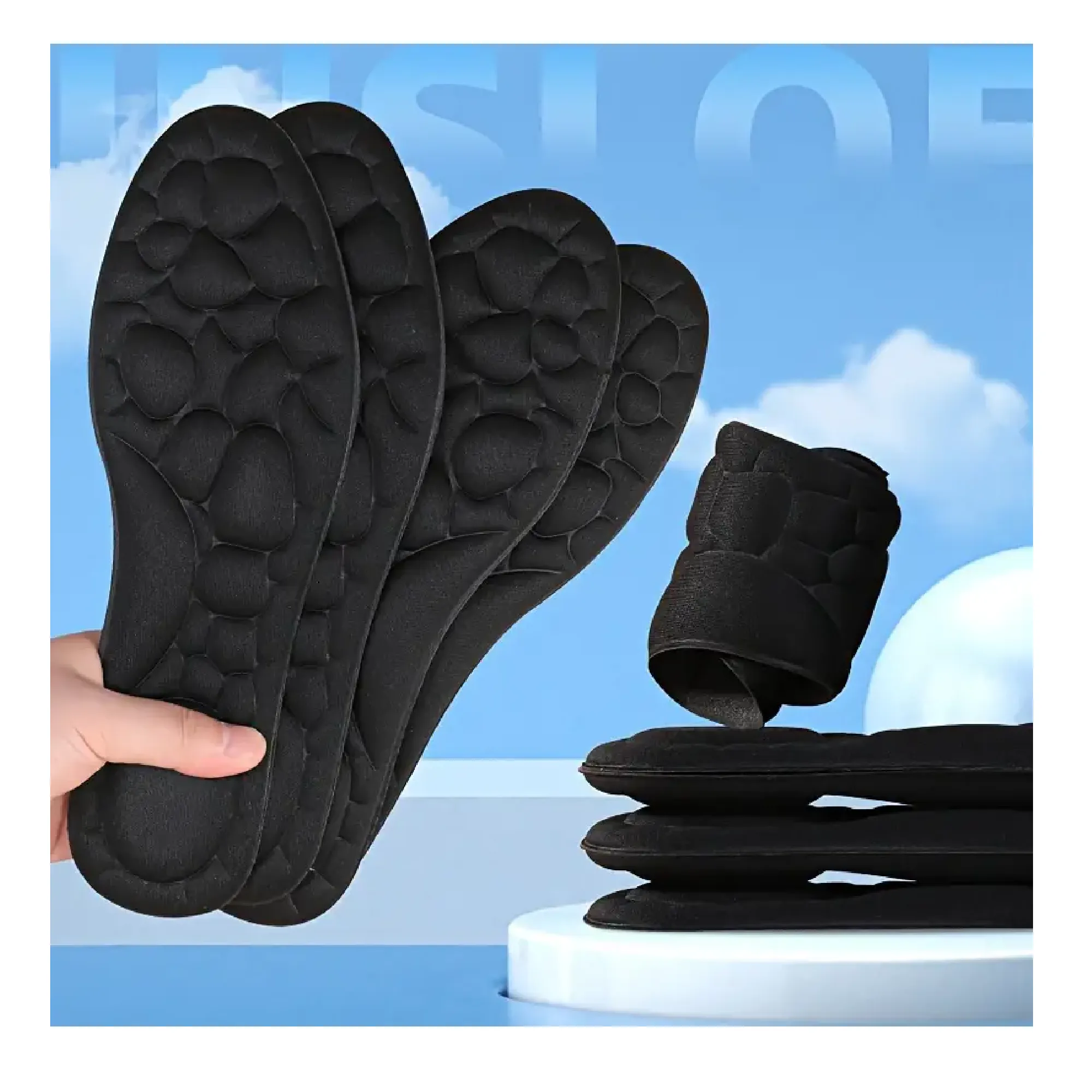 1pair Memory Foam Cushioned Insoles For High Heels, Sneakers