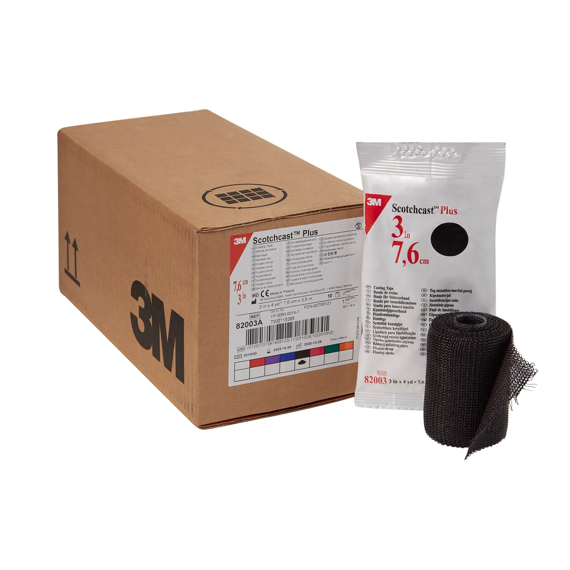 3M™ Scotchcast™ Plus Black Cast Tape, 3 Inch x 4 Yard, 1 Case of 10