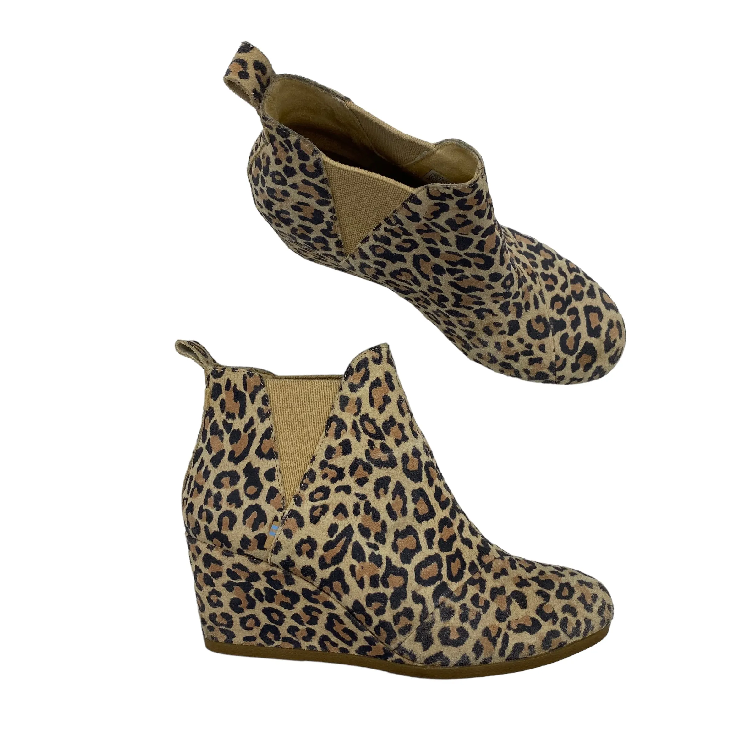 ANIMAL PRINT BOOTS ANKLE HEELS by TOMS Size:8.5