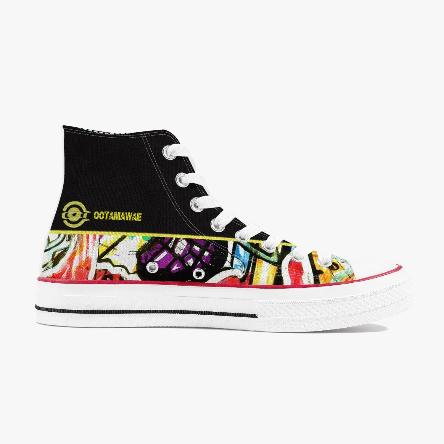 Art in High Canvas Shoes - Black