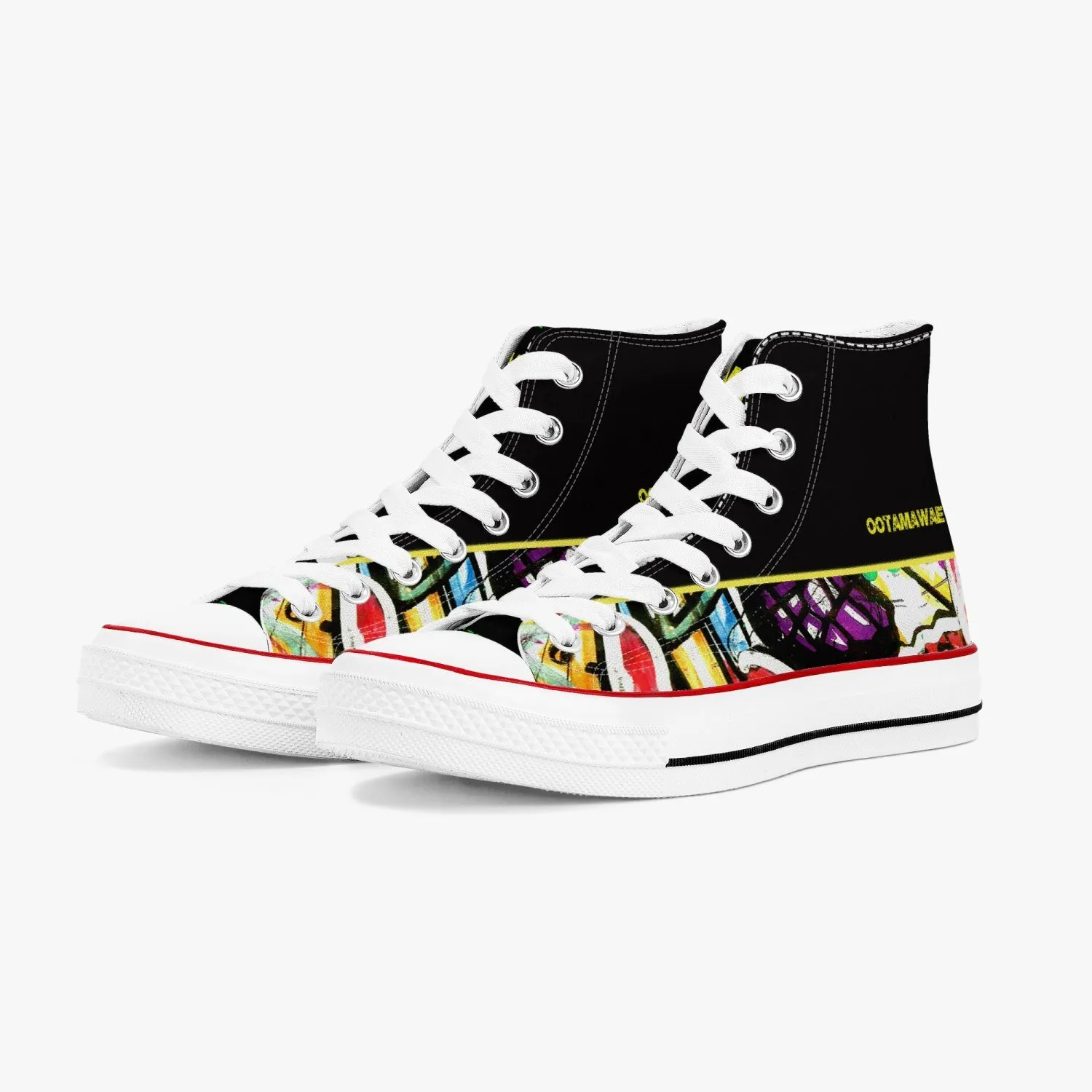 Art in High Canvas Shoes - Black