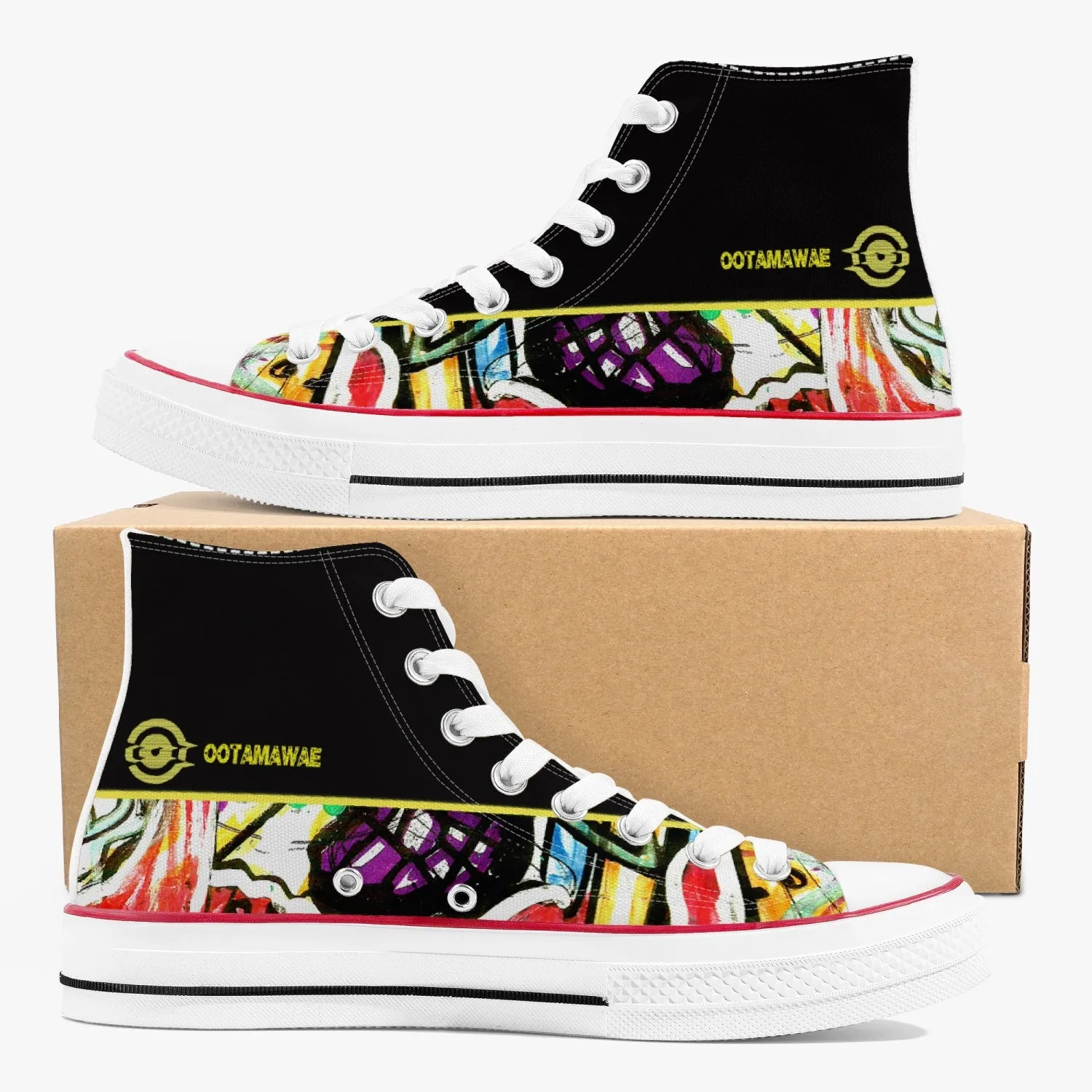 Art in High Canvas Shoes - Black