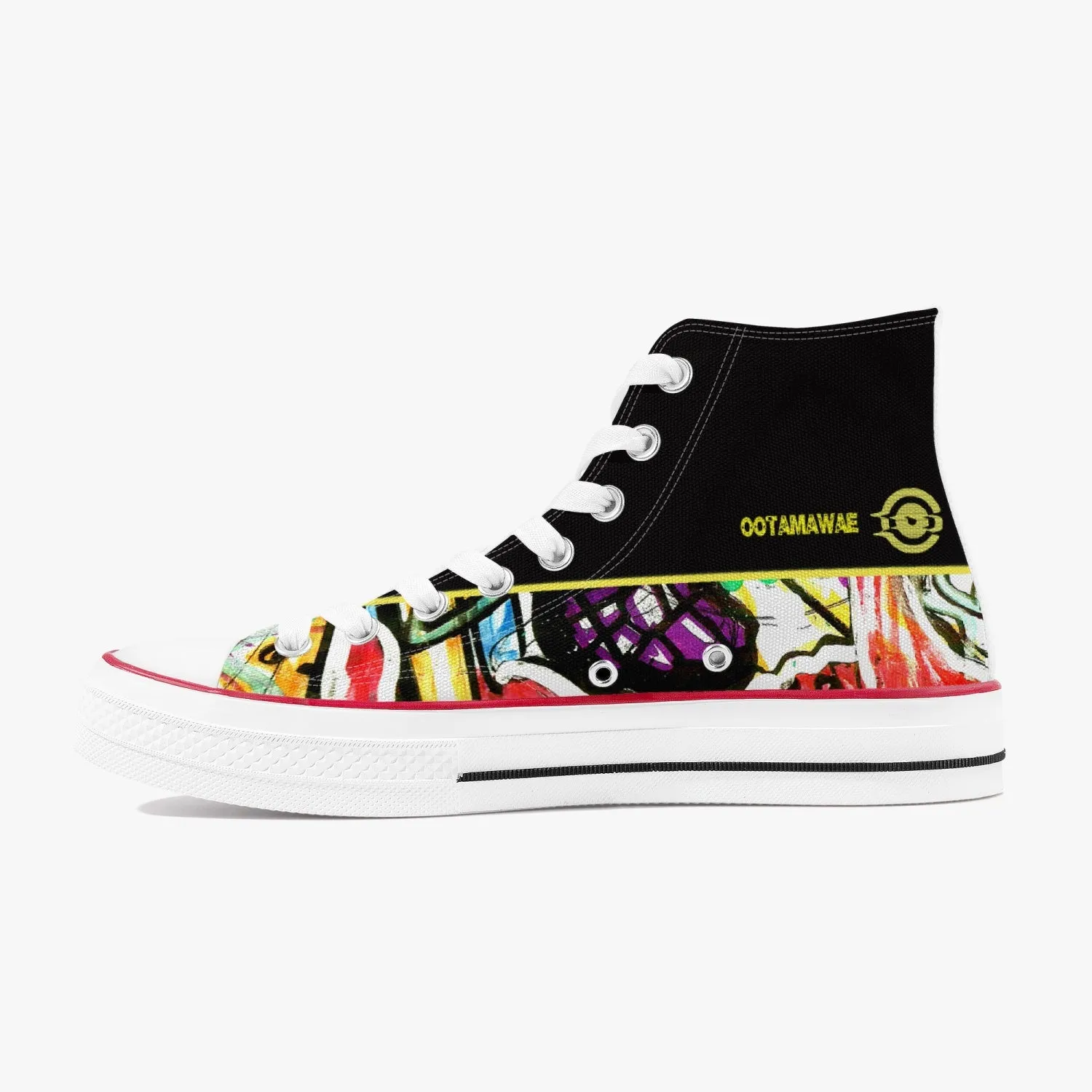 Art in High Canvas Shoes - Black