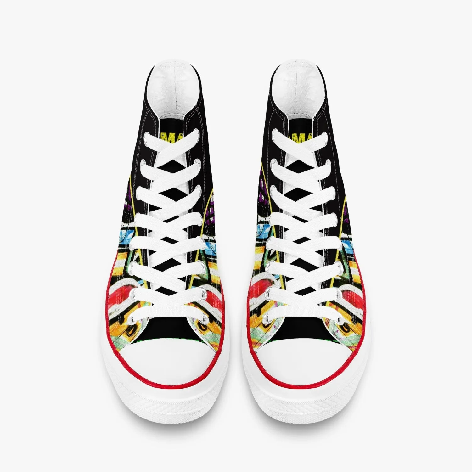 Art in High Canvas Shoes - Black