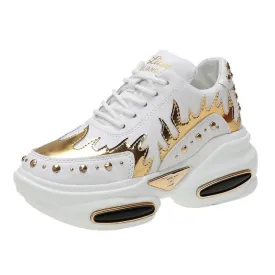 AshoreShop High Platform Razzle Dazzle Sport Attention Sneakers