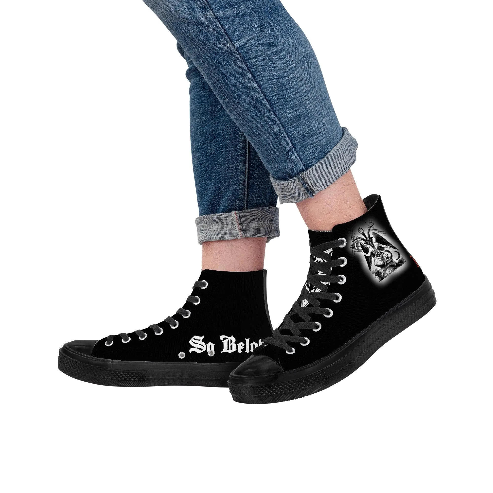 BAPHOMET High Top Canvas Shoes - Black