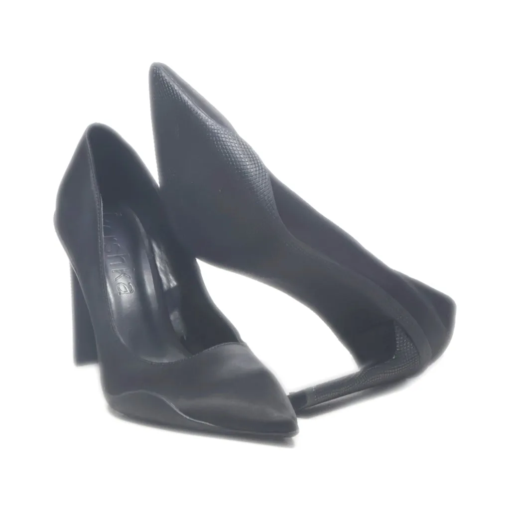 Bershka High-Heel Shoes Leather Black Colour For Women