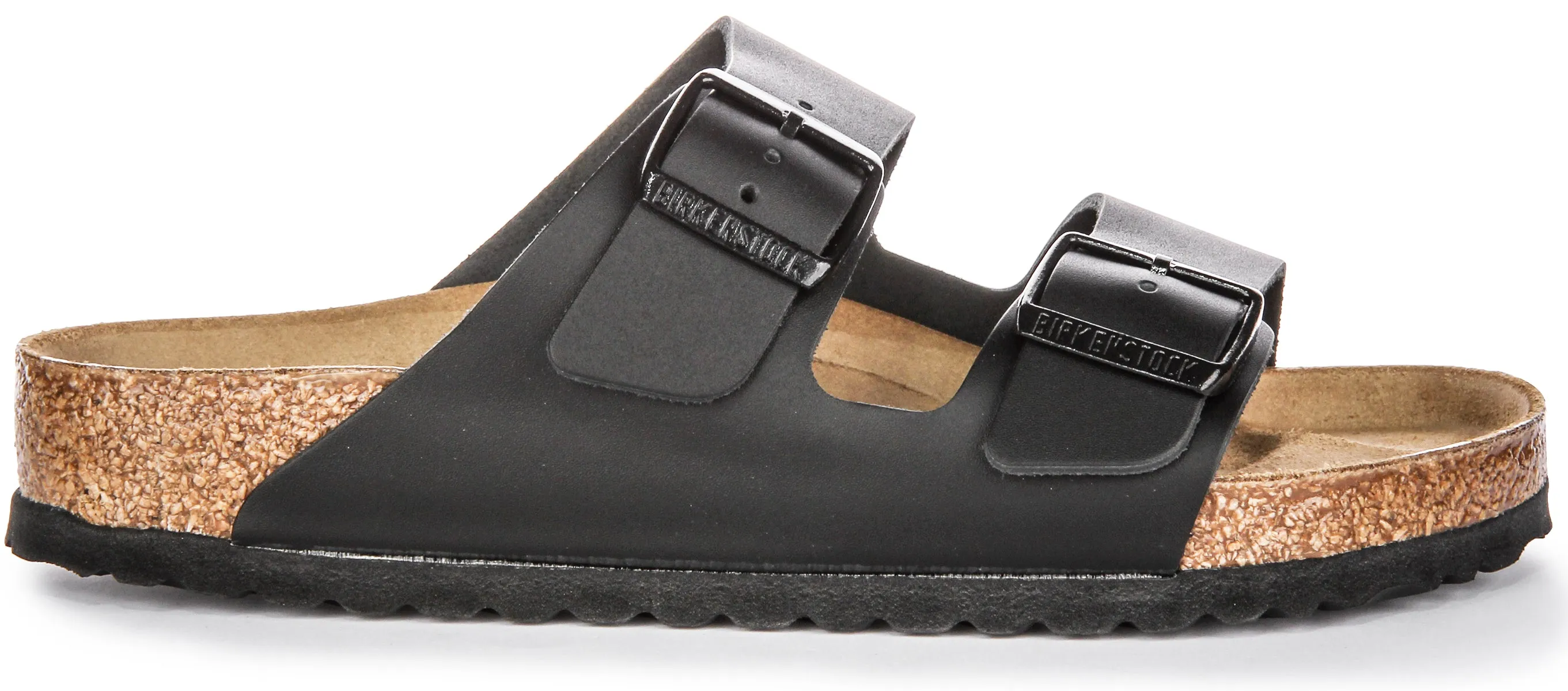 Birkenstock Arizona Natural Leather In Black | Regular Fit