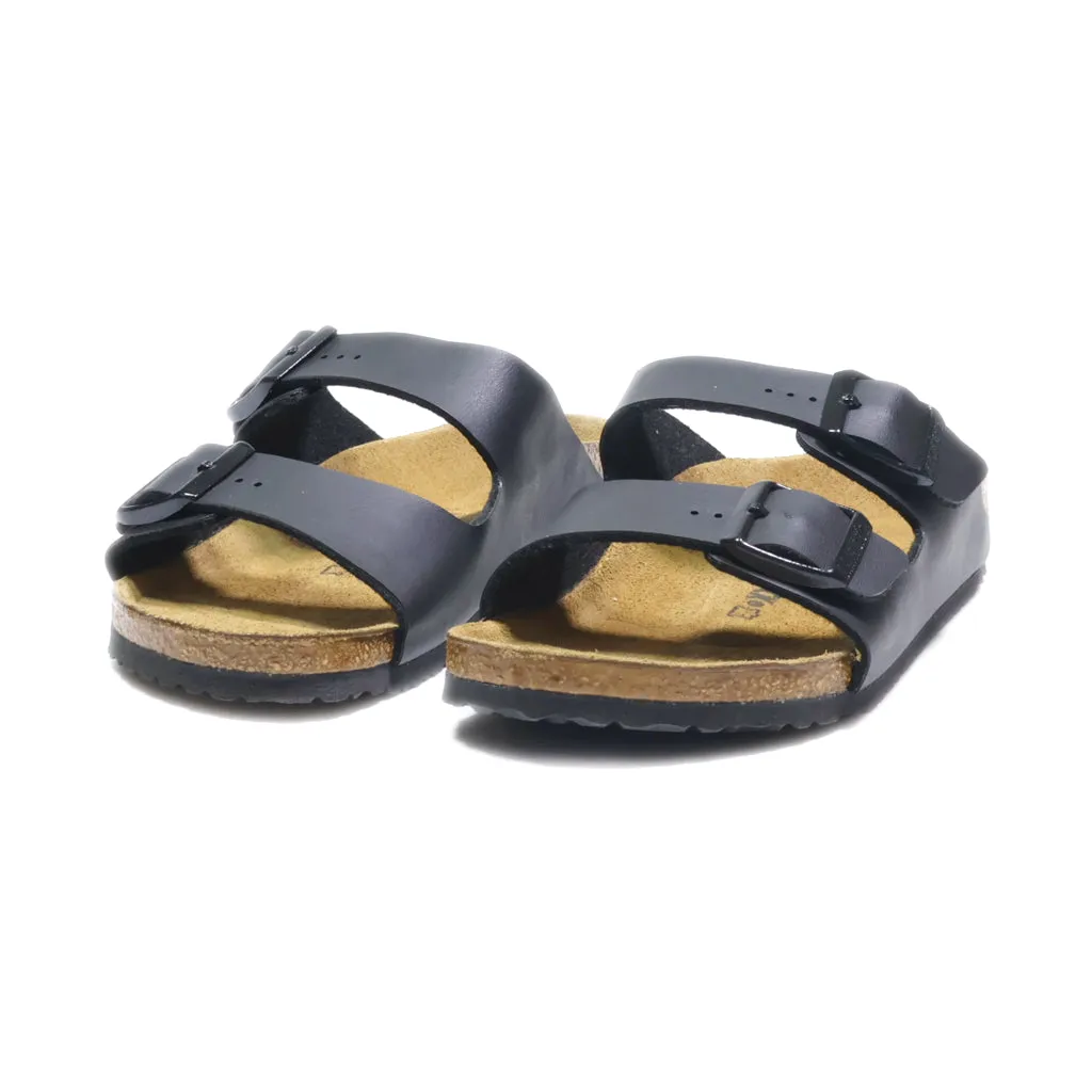 Birkenstock Flat Sandals Leather Black Colour For Kids