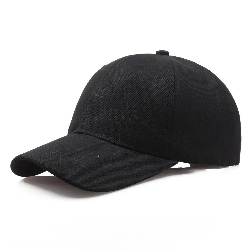 Black Cap Solid Color Baseball Cap Snapback Caps