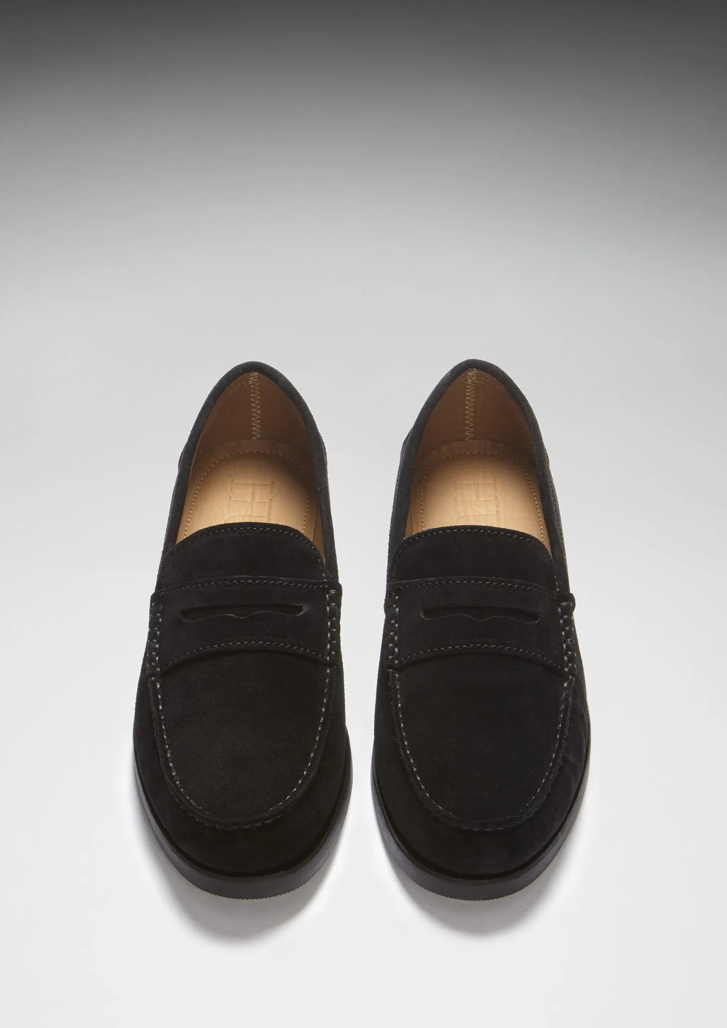 Boat Loafers, black suede