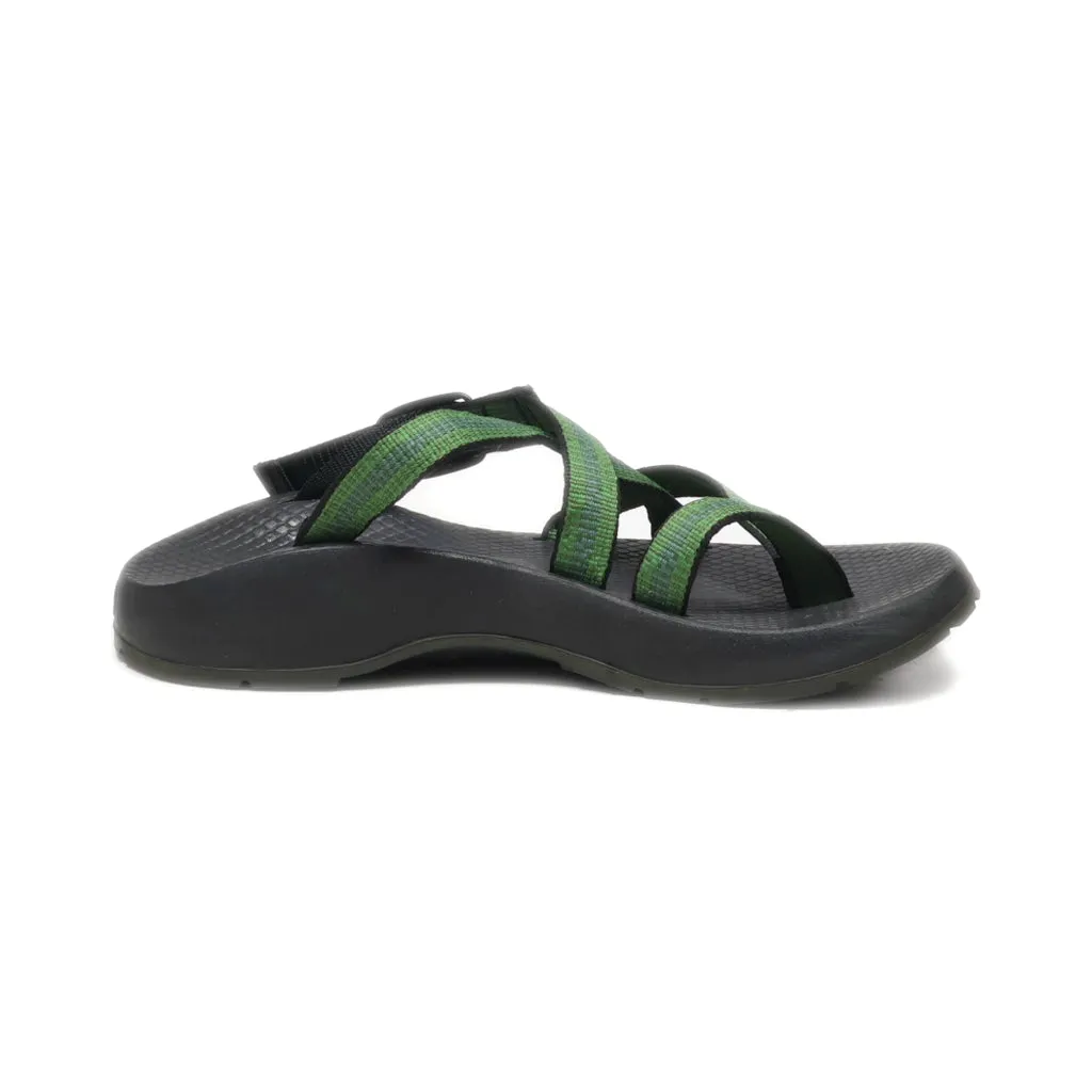 Chaco Flat Sandals Fabric Green Colour For Women