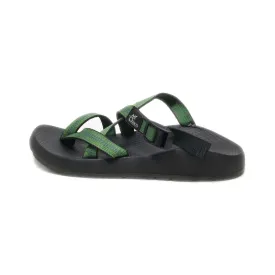 Chaco Flat Sandals Fabric Green Colour For Women