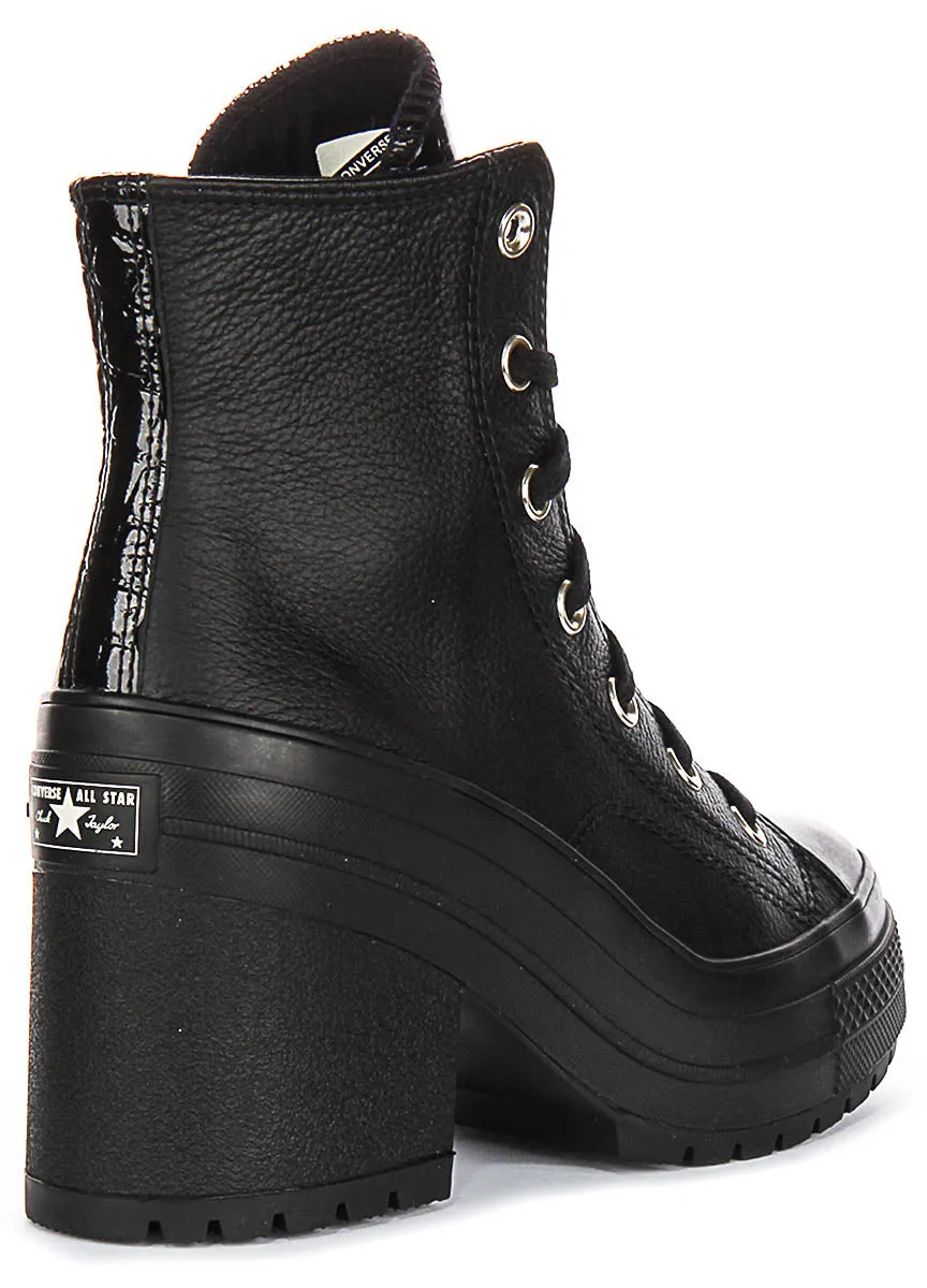 Converse Chuck 70 De Luxe Heel A12346C In Black Moc Croc