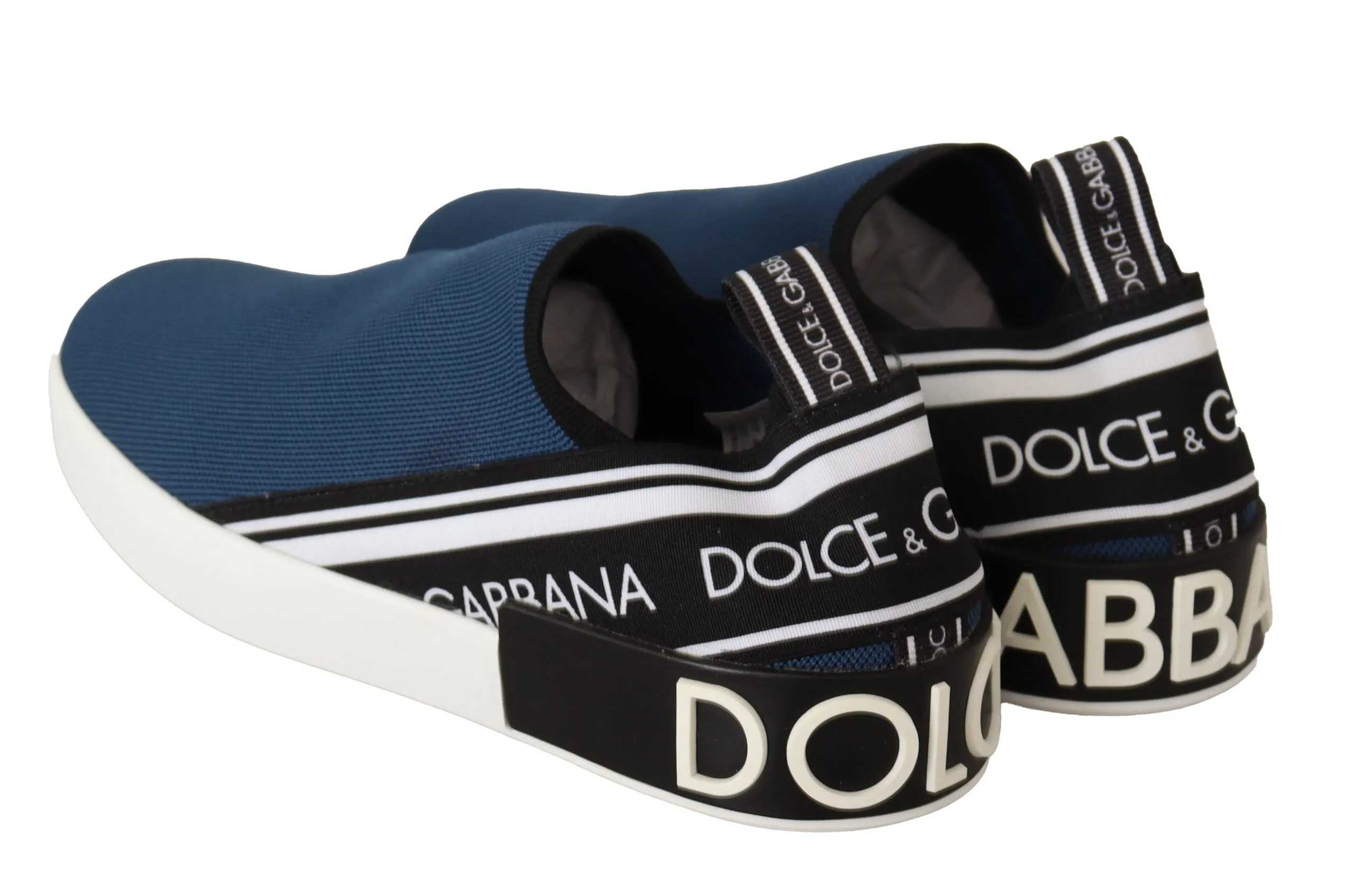 Dolce & Gabbana Elegant Blue & White Loafer Sneakers