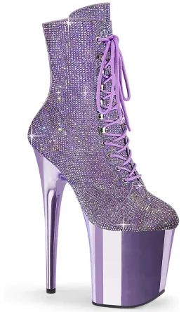 FLAMINGO-1020CHRS Lavender Rhinestone Ankle Boots