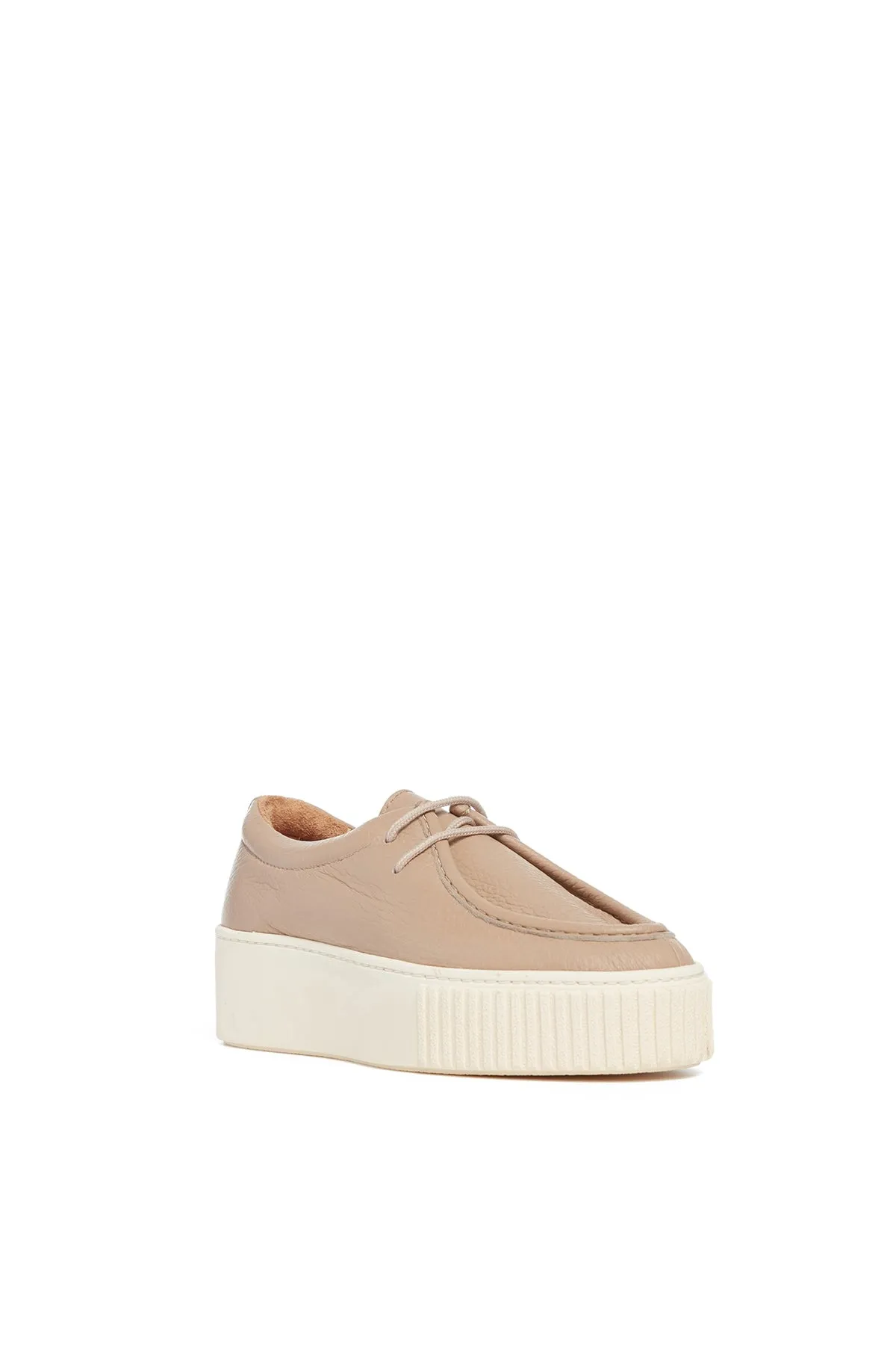 Fontaina Platform Sneaker in Dark Camel Leather