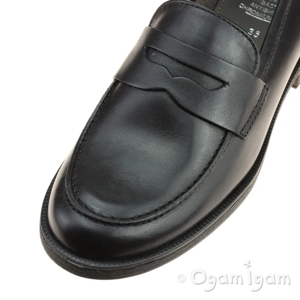 Geox Agata Loafer Girls Black School Shoe