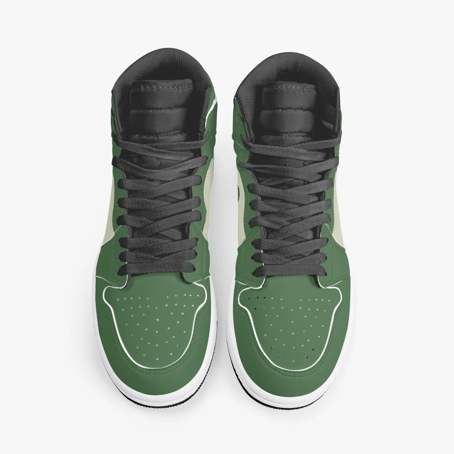 High-Top Leather Sneakers All Olive