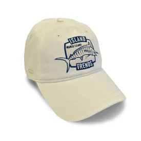 Island Trends Marlin Embroidered Baseball Adjustable Cap - Cream