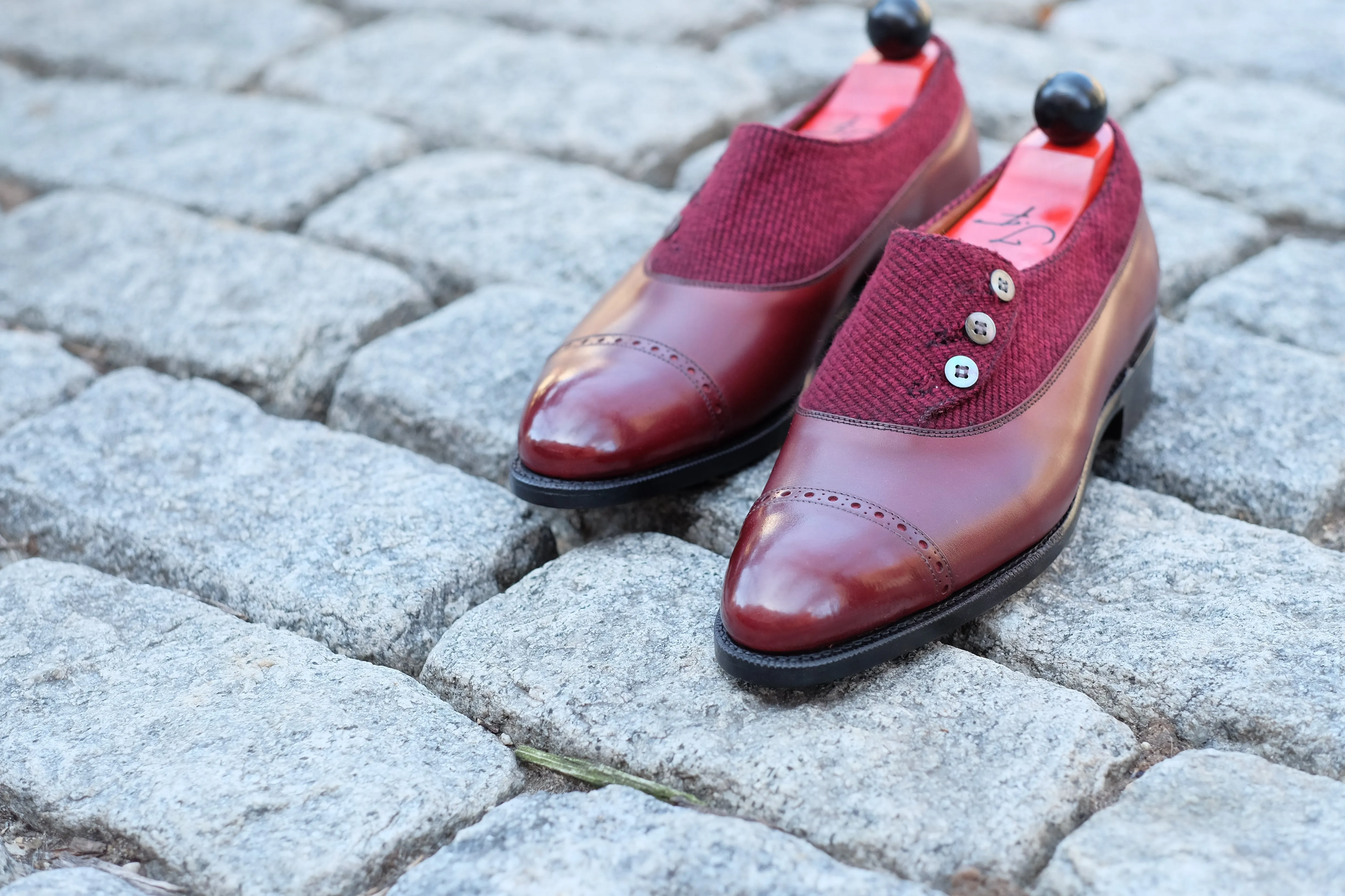 Kingston - MTO - Burgundy Calf / Red Poulsbo - NGT Last - Single Leather Sole