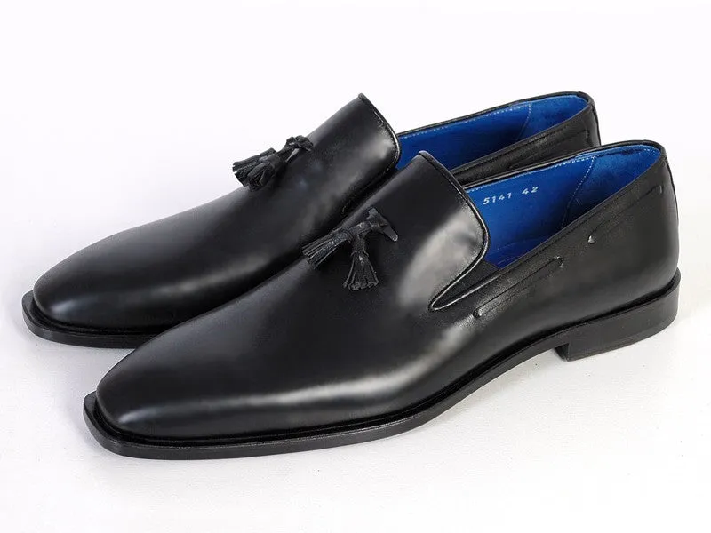 Paul Parkman Tassel Black Leather Sole Leather Upper Loafer