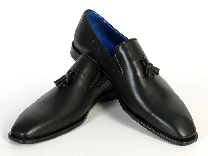 Paul Parkman Tassel Black Leather Sole Leather Upper Loafer