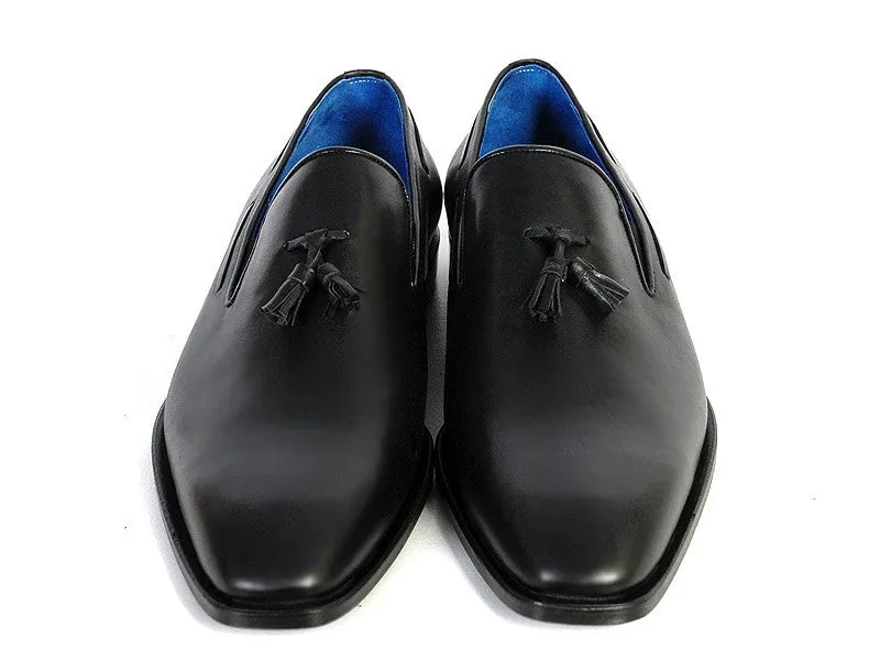 Paul Parkman Tassel Black Leather Sole Leather Upper Loafer