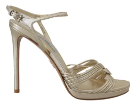 Prada Elegant Gold Stiletto Heel Sandals