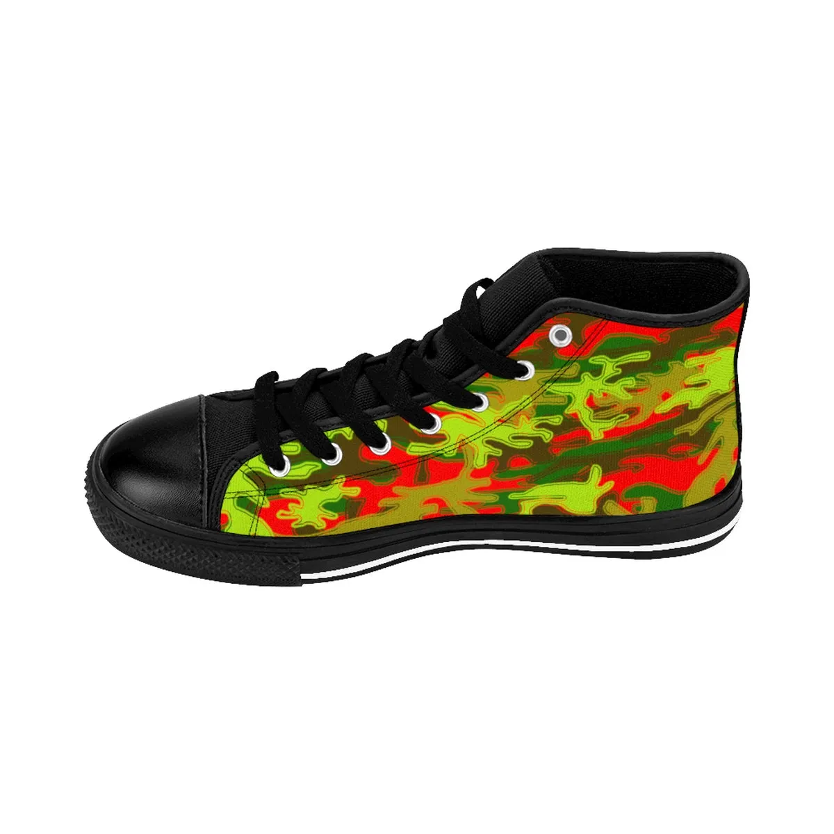 Red Green Camo Men's Sneakers, Red Green Camouflage Army Military Print Men's High-top Sneakers Tennis Shoes