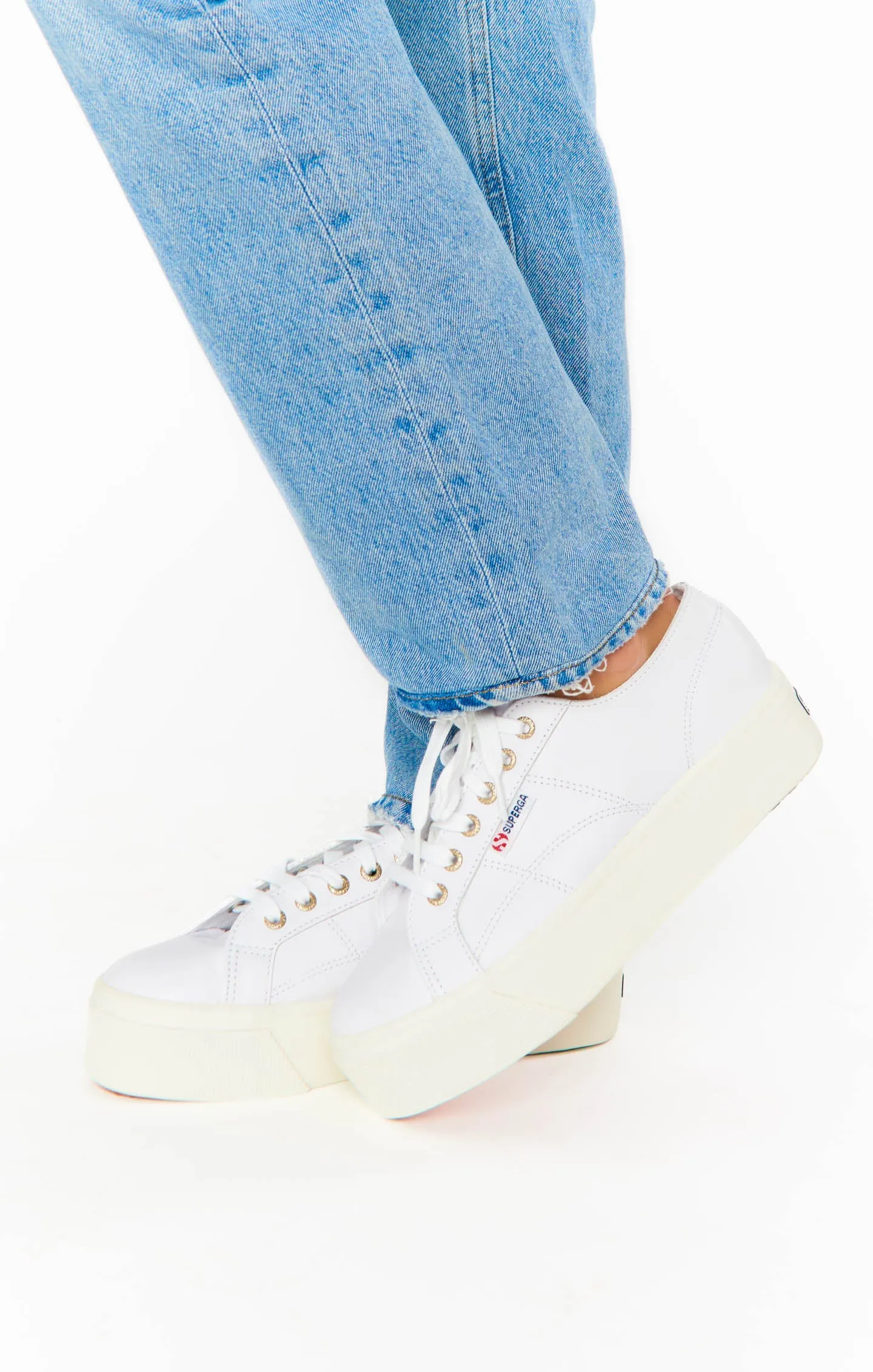 Superga 2790 Nappa Platform Sneakers ~ Optic White