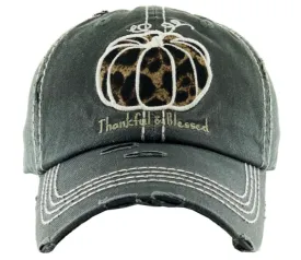 Thankful & Blessed Vintage Baseball Cap Hat - Black