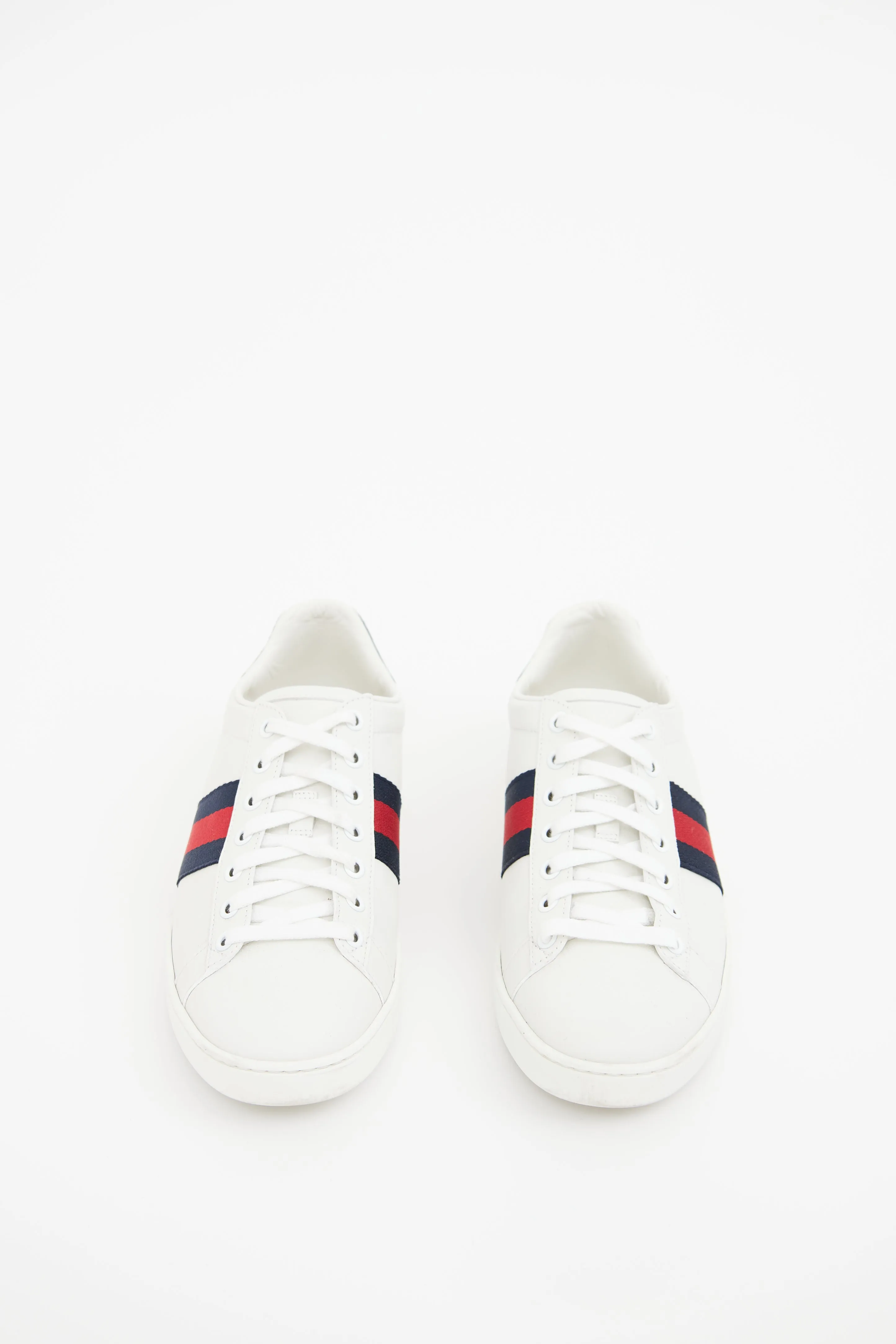 White Blue Red Leather Ace Sneaker