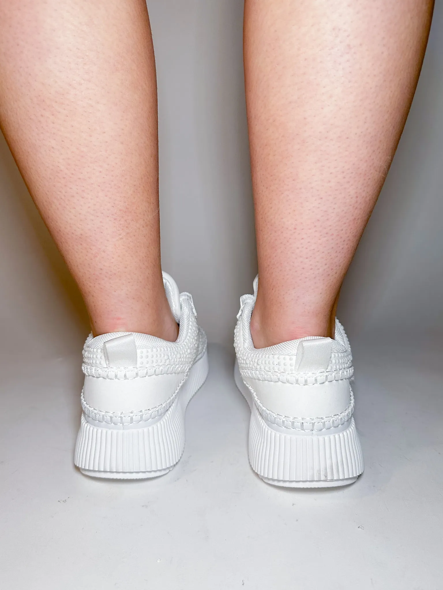 White Pearl Platform Sneakers